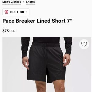 Mens Black Athletic Shorts. lululemon. 
Brand new. Tags attached. New $78  $65.